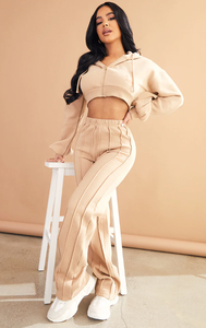 Women's Winter Season Casual Solid Plain Track Suits Factory Rate <b>Crop</b> Sweatshirt and <b>Joggers</b> for Casual Style - Product Image 5