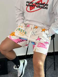 กางเกงขาสั้นเล่นกีฬาขาสั้นสำหรับผู้ชายกางเกงขาสั้นบาสเก็ตบอลแห้งเร็วผ้าโพลีเอสเตอร์100% ปรับแต่งโลโก้ได้ - Product Image 2