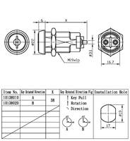 Serrure de distributeur automatique de sécurité de premier ordre, en alliage de zinc de 19 mm, finition plaquée zinc, entraxe de 38 mm, clé plate, 2 clés, fonction de verrouillage ABA