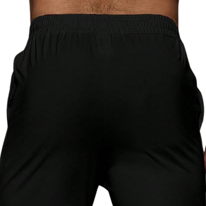 Mens Lightweight Casual Pants <b>Elastic</b> <b>Waist</b> Drawstring Straight Leg Breathable Quick Dry Summer Travel Lounge <b>Trousers</b> Black - Product Image 4