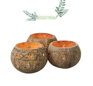Portavelas de candelita de cáscara de coco orgánico 100% Star con muestra gratis y precio barato para exportar desde Eco2go Vietnam - Product Image 2