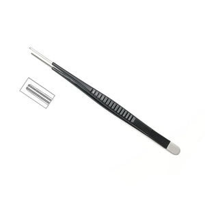 Pinzas manuales Debakey con mango de agarre negro de 185mm, pinzas quirúrgicas médicas de acero inoxidable de 5,14 pulgadas - Product Image 1