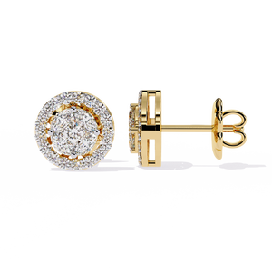 Boucles d'oreilles en or 18 carats brillantes avec diamant de laboratoire, boucles d'oreilles de qualité supérieure - Product Image 1