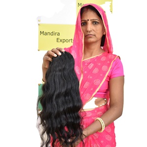 100% paquetes de Virgen remy sin procesar ondulado onda profunda cutícula alineada templo extensiones de cabello humano indio - Product Image 6