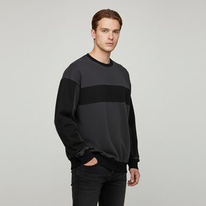 Nueva Sudadera de Hombre de Dos Tonos, 100% Algodón Felpa, Invierno 2025, con Logotipo Bordado Personalizado, Aplique Transpirable y Personalizable - Product Image 2