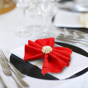 Perle fleur papier métal ronds de serviette rond de serviette décoration Table à manger tous les jours réunions de famille un grand décor de table - Product Image 4