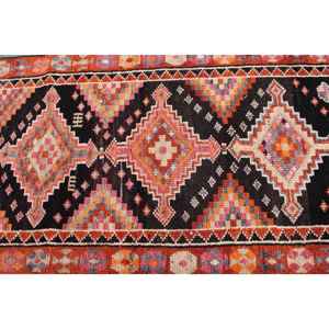 Alfombra Vintage de 2.8x12.4 pies, Alfombra Turca con Diseño Floral Naranja - Product Image 4