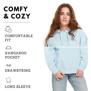 Sudadera con Capucha de Felpa Francesa para Mujer, Sudadera Holgada de Algodón, Estilo Urbano, Tejido Suave, Fabricante de Logotipos Personalizados, OEM, ODM, Venta al Por Mayor - Product Image 2