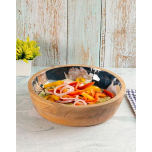 Bol de service rond en bois de qualité supérieure idéal pour les salades et les ustensiles de cuisine de table disponibles à un prix abordable - Product Image 4
