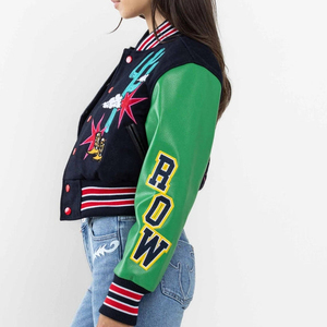 Vestes universitaires classiques pour hommes FAST RICH Streetwear Patchwork Logo brodé Vestes de baseball en laine coupe-vent LOW MOQ - Product Image 5