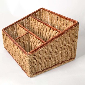 Seagrass desk organizer with compartments stationery holder magazine leaflet rack office desk decor - Product Image 1
