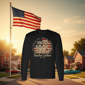 Camiseta Promocional de Manga Larga con la Bandera de EE. UU., Edición Limitada Vintage 1985, 40 Años, Ropa Conmemorativa del 40.º Aniversario - Product Image 3