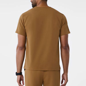 Nouveaux ensembles de blouses médicales personnalisées en coton éco-responsable et élasthanne/polyester, tricotés, avec logo personnalisé, col en V, pour hôpital - Product Image 6