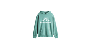 Sudadera con capucha con logo de Mountain Vibes para mujer, sudadera informal con estampado gráfico para aventuras al aire libre - Product Image 6