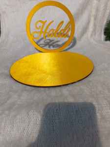 Plato Decorativo de MDF para Ceremonia Haldi Mehndi, Plato Thali para Bodas, Plato Tel Ban Mayun Pithi con Recortes de Letras, Boda India - Product Image 2