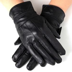 Gants d'hiver en cuir PU pour hommes, chauds thermiques pour femmes, gants de conduite à écran tactile avec doublure - Product Image 2