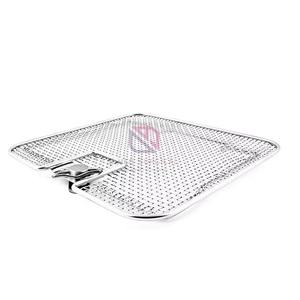 Panier perforé en acier inoxydable de qualité supérieure certifié ISO/CE avec couvercle manuel pour instruments chirurgicaux, dispositif médical de classe I - Product Image 1