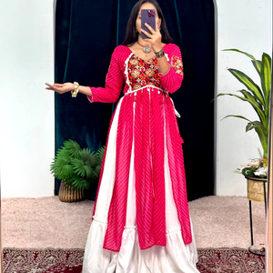 Dernier Designer Pur Rayonne Coton Imprimé Travail Lehenga Choli Par FabZone - Product Image 1