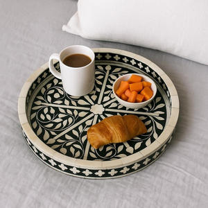 Plateau MOP rond d'approvisionnement direct d'usine plateaux en nacre fabriqués à la main matériau écologique - Product Image 3