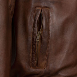 Chaqueta de Cuero Genuino para Hombre, Estilo Urbano, Nuevo Diseño, Colores y Logotipo Personalizados, Alta Calidad, Secado Rápido y Transpirable, Venta al Por Mayor - Product Image 3