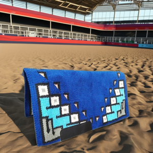 Couverture de selle en laine mélangée Western pour chevaux Doublure en polycoton pour spectacles équestres Ranch Riding and Trails - Product Image 2