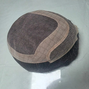 วิกผมผู้ชายแบบโมโนมีลูกไม้ด้านหน้าแบบมีวิกผมแบบเรีมีผ้าลูกไม้โปร่งใสแบบวิกผมแท้คุณภาพสูง - Product Image 6