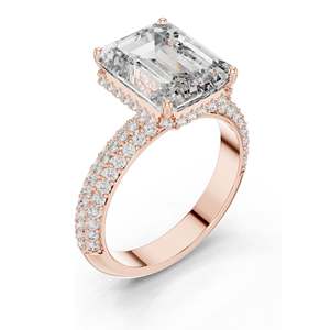 Anillo de Diamante de Laboratorio con Corte Esmeralda de 6.004 CT para Mujer, Claridad VVS-VS EF, Oro de 18KT, 14KT, 10KT y Plata 925, Oro Rosa, Amarillo, Blanco - Product Image 4