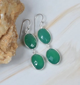 คุณภาพสูงทำด้วยมือ925เงินสเตอร์ลิงต่างหูห้อยอัญมณีสีเขียวธรรมชาติกำไลข้อมือดีไซน์หรูหราสำหรับเป็นของขวัญ - Product Image 2