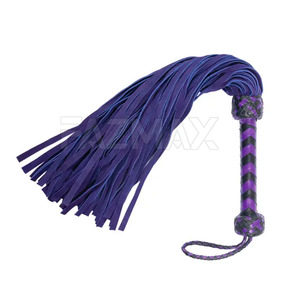 แส้หนังสีน้ำเงินและสีม่วงสำหรับผู้ใหญ่ พิมพ์โลโก้ตามสั่ง ราคาขายส่งจากผู้ผลิตที่ดีที่สุด โดย Fulgencio Industries - Product Image 1