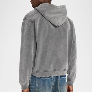 เสื้อฮู้ดผู้ชายเสื้อสเวตเชิ้ตมีซิปซีดจางน้ำหนักมากงานปักออกแบบได้ตามที่ต้องการ - Product Image 2