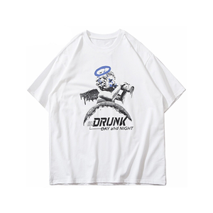 T-shirt surdimensionné en maille personnalisé avec logo OEM, style streetwear, poids lourd 300g, imprimé graphique, délavé à l'acide, vintage, écologique - Product Image 4