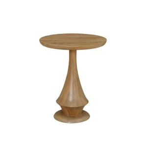 Ensemble de 2 tables d'appoint modernes en bois et marbre, finition naturelle, pour chambre à coucher - Product Image 1