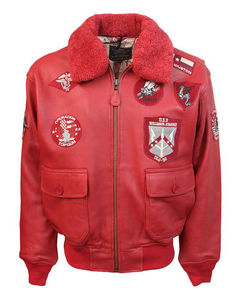 Chaqueta Bomber G1 para Hombre, Top Gun, 100% Cuero con Cuello de Piel, Chaqueta de Cuero con Solapa de Algodón para Hombre, Igual que la Chaqueta de Tom, para Hombre - Product Image 5