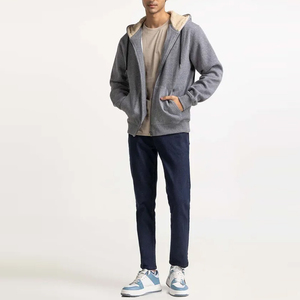 Sweat-shirts à capuche pour hommes en coton 100% uni avec impression de logo personnalisé Coupe ample coupe-vent Nouveau design Sweat-shirt pour hommes - Product Image 2