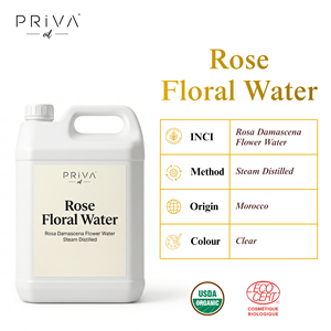 Eau de rose biologique en vrac Rosa Damascena Hydrolat USDA Ecocert <span class=keywords><strong>Maroc</strong></span> Vente en gros Qualité cosmétique et alimentaire Eau florale - Product Image 2