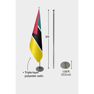 Mozambique Official Interior <b>Flag</b> Custom Logo Digital Printing 3x5ft Aluminum Fiberglass <b>Pole</b> Pennant Style Polyester Material - Product Image 6
