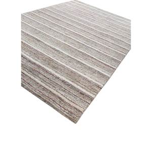 Contour Grey & <b>Black</b> Striped Hand Loom Wool & Viscose <b>Rug</b> for Home Use-Hwv-51077 - Product Image 2