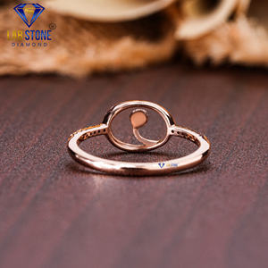 Lab-Stone Party Wear Bague en diamant 0.036 TDW Diamant taille ronde Or rose 18kt Couleur EF-VS - Product Image 4