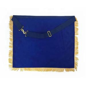 Juego de puños y delantal de cuero masónico personalizado con trenza plateada pasado maestro Regalia al por mayor para regalos de boda - Product Image 2