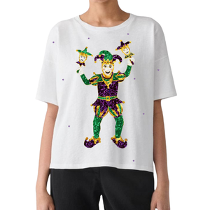 Camisetas de verano personalizables de ajuste holgado supercómodas camisetas casuales de tendencia suave de Mardi Gras con múltiples motivos de lentejuelas al por mayor - Product Image 1