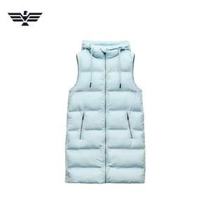 Gilet long matelassé respirant pour femme avec capuche, épais et chaud pour l'hiver, en nylon et rembourrage polyester, automne/hiver - Product Image 5