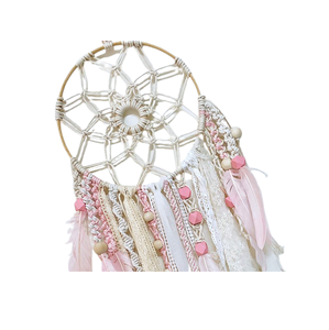 Customized Design Macrame <b>Feather</b> Dream Catcher Hand Made Cotton Woven Boho Moon Wall Hanging Buy at Lowest Price - Product Image 1