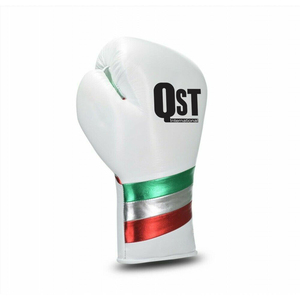 Guantes de boxeo de competición con logotipo personalizado con cordones de cuero de vaca ajuste cómodo disponible en todos los tamaños guantes de competición - Product Image 4