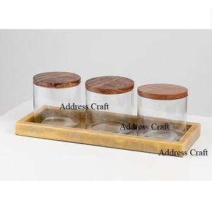 Plateau et bocaux de rangement en résine tendance, plateau de service ovale en résine, décoration de table, vaisselle pour la maison et l'hôtellerie, plateau de table à manger - Product Image 3