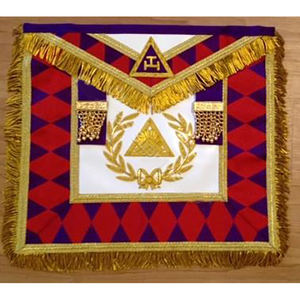 2025 Customized Royal Arch Grand Chapter Officer Aprons High Quality Wreath Embroidered Masonic Design <b>Needlework</b> - Product Image 1
