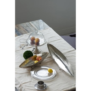 Plato de acero inoxidable de alta calidad estilo barco martillado de acero inoxidable - Product Image 4