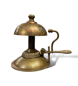 Campana de escritorio de latón con acabado antiguo, accesorio de vajilla de estilo náutico clásico para escuela, oficina, Hotel, cafetería, técnica chapada - Product Image 1