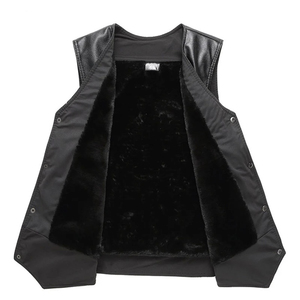 Chalecos y chalecos de cuero grueso y cálido para hombre, chaleco de un solo pecho con cuello en V, ropa de abrigo informal, 2025 - Product Image 6
