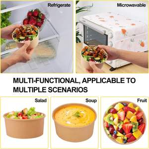 وعاء سلطة ورقي كرافت للاستخدام مرة واحدة سعة 500 مل (16 أونصة) للوجبات الجاهزة - Product Image 5