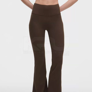 Pantalon de jogging évasé à taille élastique, en tissu tricoté doux et respirant, écologique, séchage rapide, coupe ample, design confortable, idéal pour le yoga et le Pilates - Product Image 2